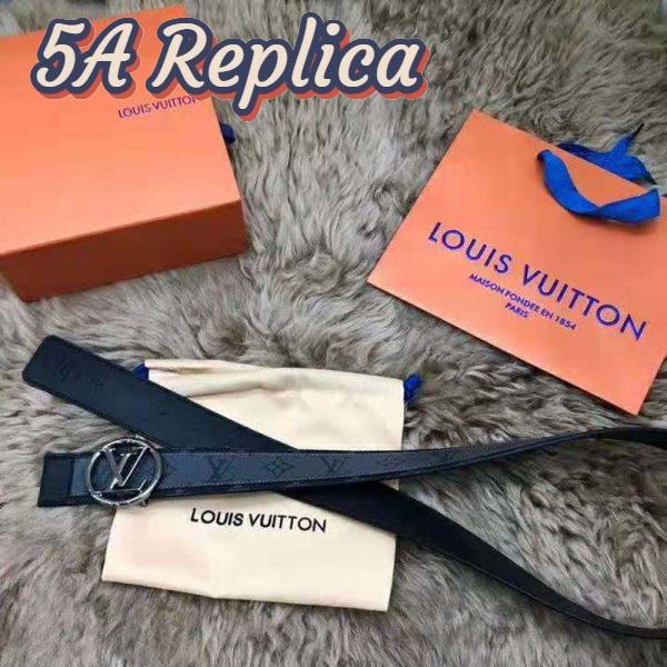 Replica Louis Vuitton Unisex LV Circle 40mm Reversible Belt Monogram Eclipse Canvas Calf 12