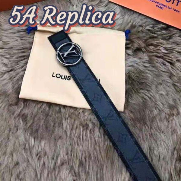 Replica Louis Vuitton Unisex LV Circle 40mm Reversible Belt Monogram Eclipse Canvas Calf 14