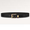 Replica Louis Vuitton Unisex LV Heritage 35 MM Reversible Belt Black Bordeaux Leather 18