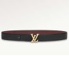 Replica Louis Vuitton Unisex LV Heritage 35 MM Reversible Belt Cognac Black Leather 14