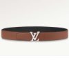 Replica Louis Vuitton Unisex LV Heritage 35 MM Reversible Belt Black Bordeaux Leather 15