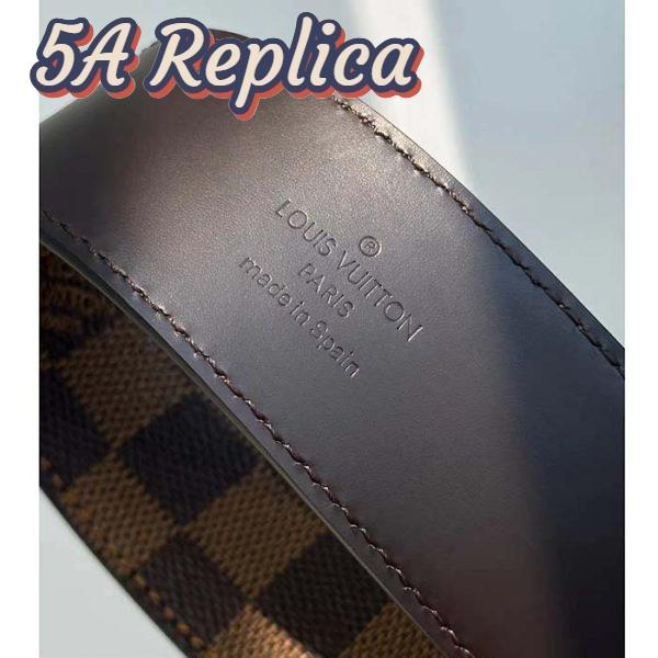 Replica Louis Vuitton Unisex LV Initiales 40mm Reversible Belt Brown Damier Ebene Canvas 9