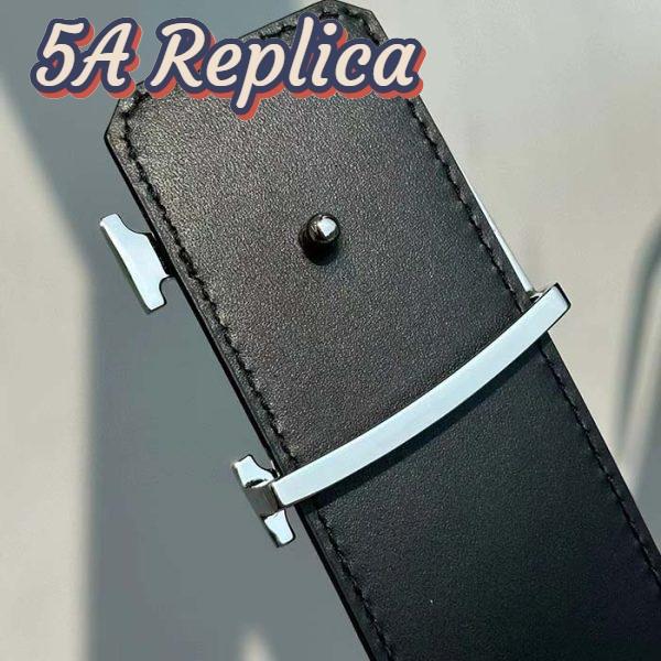 Replica Louis Vuitton Unisex LV Initiales 40mm Reversible Belt Damier Graphite Canvas 9