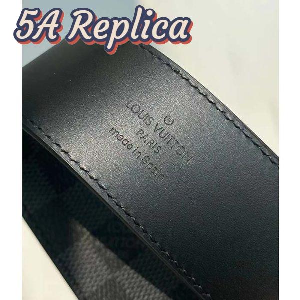 Replica Louis Vuitton Unisex LV Initiales 40mm Reversible Belt Damier Graphite Canvas 10