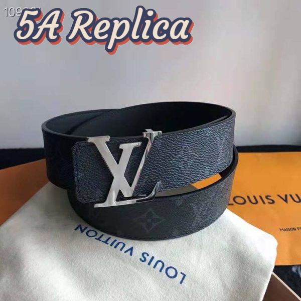 Replica Louis Vuitton Unisex LV Initiales 40mm Reversible Belt Monogram Eclipse Canvas-Grey 4