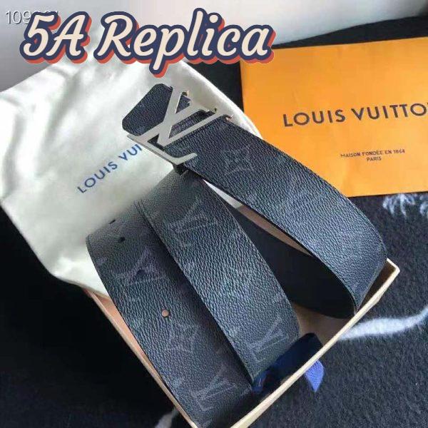 Replica Louis Vuitton Unisex LV Initiales 40mm Reversible Belt Monogram Eclipse Canvas-Grey 5