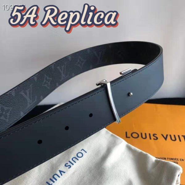 Replica Louis Vuitton Unisex LV Initiales 40mm Reversible Belt Monogram Eclipse Canvas-Grey 9
