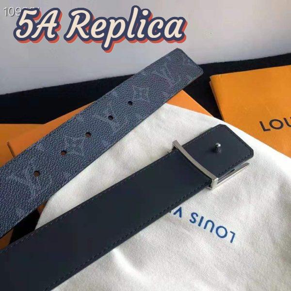 Replica Louis Vuitton Unisex LV Initiales 40mm Reversible Belt Monogram Eclipse Canvas-Grey 10