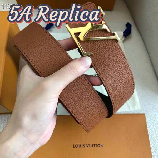 Replica Louis Vuitton Unisex LV Initiales 40mm Reversible Belt Taurillon Leather-Black 7