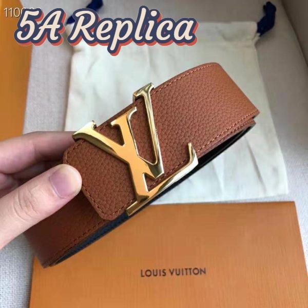 Replica Louis Vuitton Unisex LV Initiales 40mm Reversible Belt Taurillon Leather-Black 8
