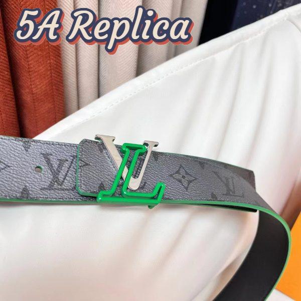 Replica Louis Vuitton Unisex LV Line 40 MM Reversible Belt Green Monogram Eclipse Reverse Coated Canvas 5