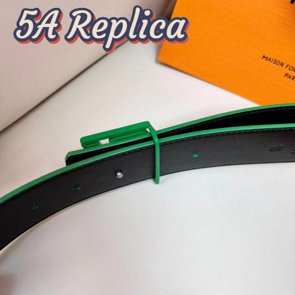 Replica Louis Vuitton Unisex LV Line 40 MM Reversible Belt Green Monogram Eclipse Reverse Coated Canvas 10