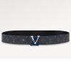 Replica Louis Vuitton Unisex LV Pont Neuf 35mm Belt Anthracite Gray Ombre Calf Leather 18