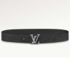 Replica Louis Vuitton Unisex LV Pont Neuf 35mm Belt Anthracite Gray Ombre Calf Leather 17