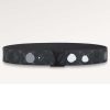 Replica Louis Vuitton Unisex LV x YK LV Initiales 30 MM Reversible Infinity Dots Belt Black Leather 14