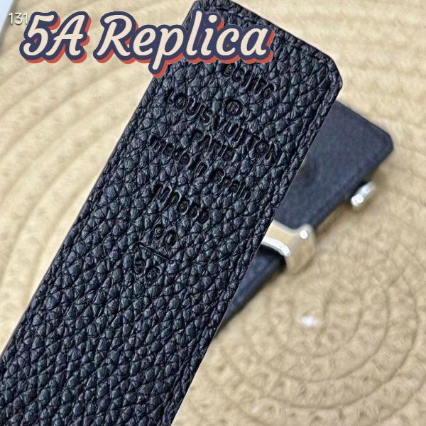 Replica Louis Vuitton Unisex LV x YK LV Initiales 30 MM Reversible Infinity Dots Belt Black Leather 10