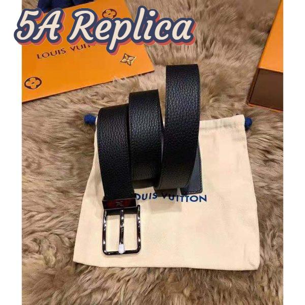 Replica Louis Vuitton Unisex Pont Neuf 35 mm Belt Taiga Calf Leather-Black 4