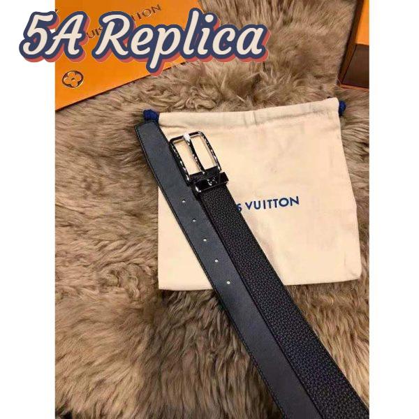 Replica Louis Vuitton Unisex Pont Neuf 35 mm Belt Taiga Calf Leather-Black 5