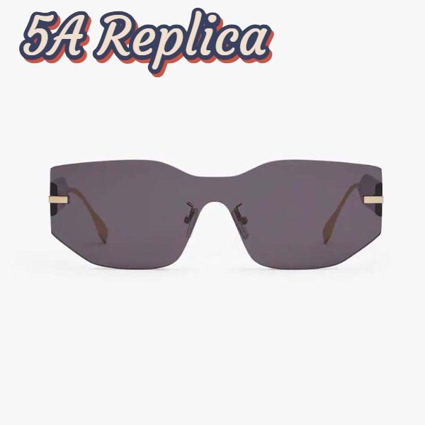 Replica Fendi Women Fendigraphy Black Shield Sunglasses