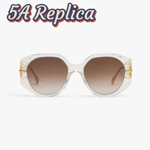 Replica Fendi Women Fendigraphy Transparent Acetate Sunglasses 2