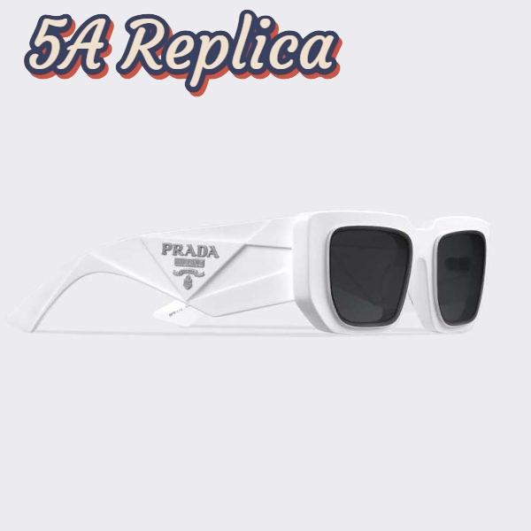 Replica Prada Women Symbole Sunglasses with Traditional Prada Triangle Logo-White 3