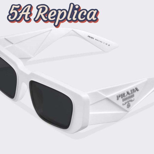 Replica Prada Women Symbole Sunglasses with Traditional Prada Triangle Logo-White 5