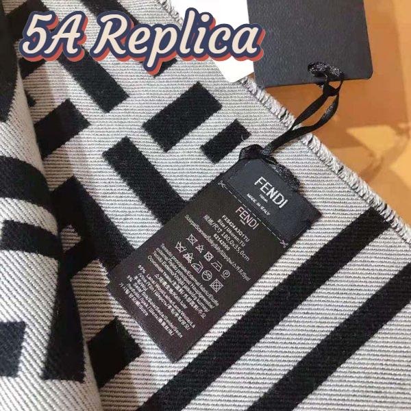 Replica Fendi Women Beige Wool and Silk Scarf 6