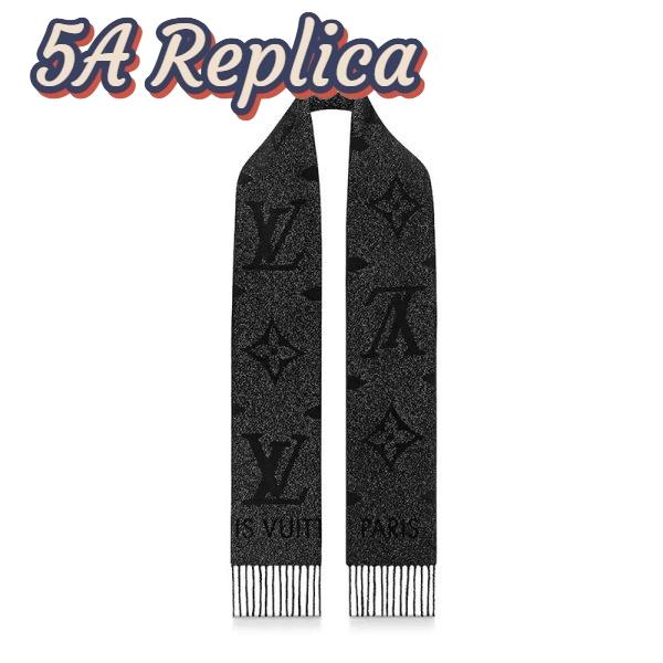 Replica Louis Vuitton LV Unisex Reykjavik Scarf with Monogram Flowers and LV Initials 3