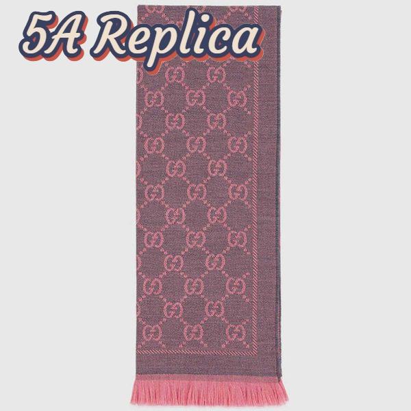 Replica Gucci Women GG Jacquard Pattern Knitted Scarf