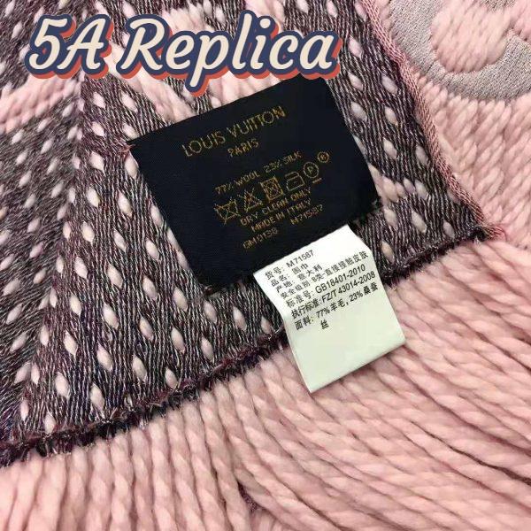 Replica Louis Vuitton LV Women Logomania A La Folie Scarf with Silk Wool-Pink 10