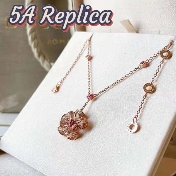 Replica Bulgari Women Divas Dream Necklace in 18 Kt Rose Gold 4