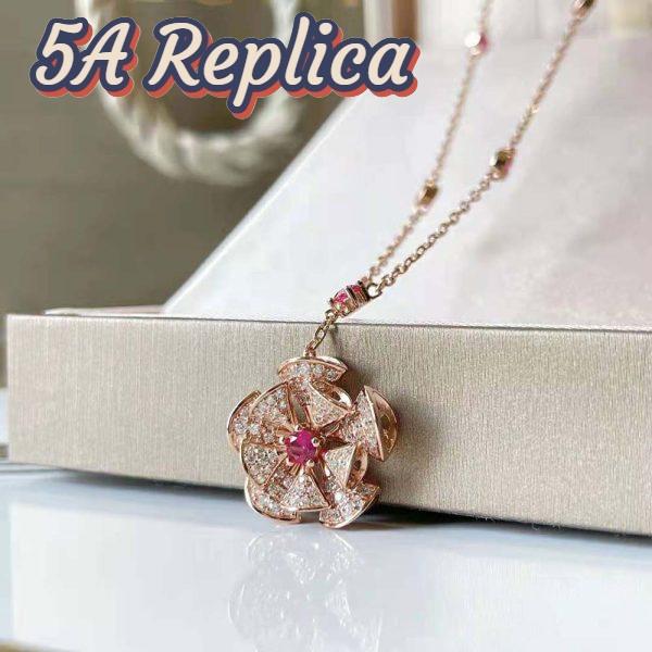 Replica Bulgari Women Divas Dream Necklace in 18 Kt Rose Gold 7