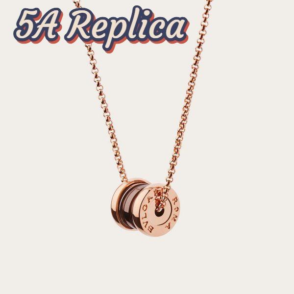 Replica Bvlgari Women B.zero1 Necklace with 18 KT Rose Gold Chain and Pendant