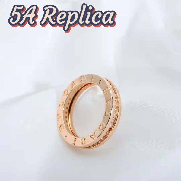 Replica Bvlgari Women B.zero1 One-Band Ring in 18 KT Rose Gold Set with Pave Diamonds on the Spiral 5