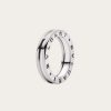 Replica Bvlgari Women B.zero1 One-Band Ring in 18 KT White Gold Set with Pave Diamonds on the Spiral 12