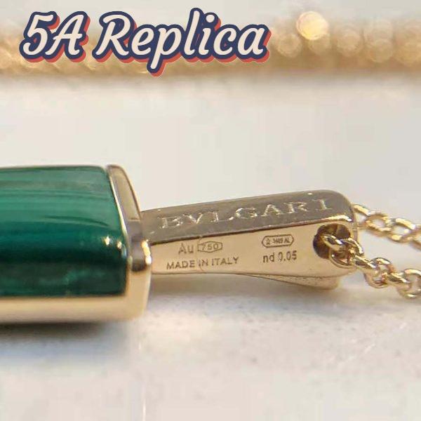 Replica Bvlgari Women BVLGARI BVLGARI Gelati 18 KT Rose Gold Soft Bracelet-Green 5