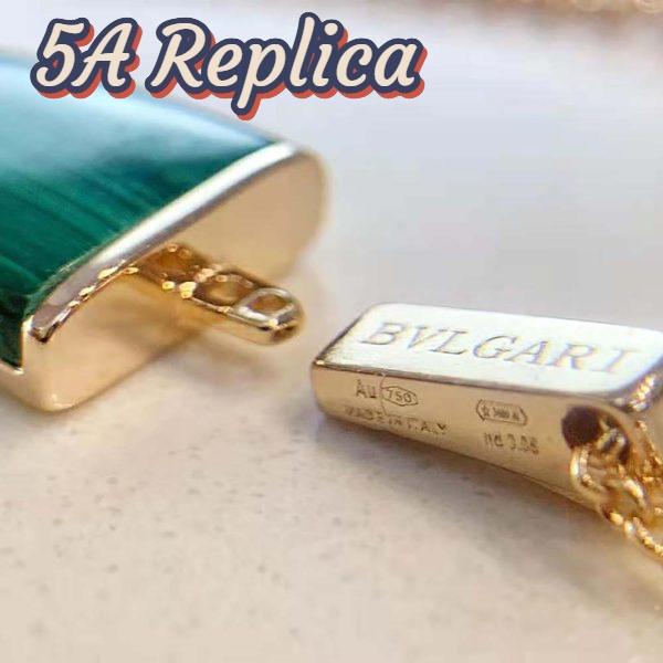 Replica Bvlgari Women BVLGARI BVLGARI Gelati 18 KT Rose Gold Soft Bracelet-Green 6