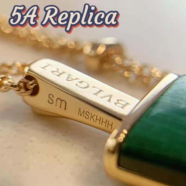 Replica Bvlgari Women BVLGARI BVLGARI Gelati 18 KT Rose Gold Soft Bracelet-Green 8