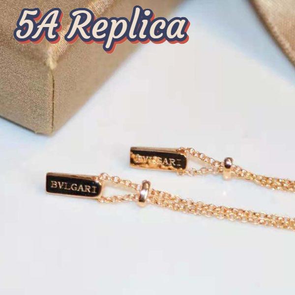 Replica Bvlgari Women BVLGARI BVLGARI Gelati 18 KT Rose Gold Soft Bracelet-Green 9