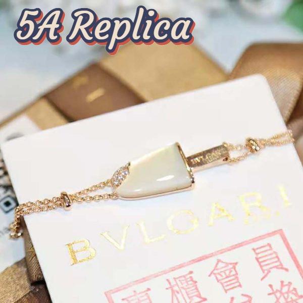 Replica Bvlgari Women BVLGARI BVLGARI Gelati 18 KT Rose Gold Soft Bracelet-White 4