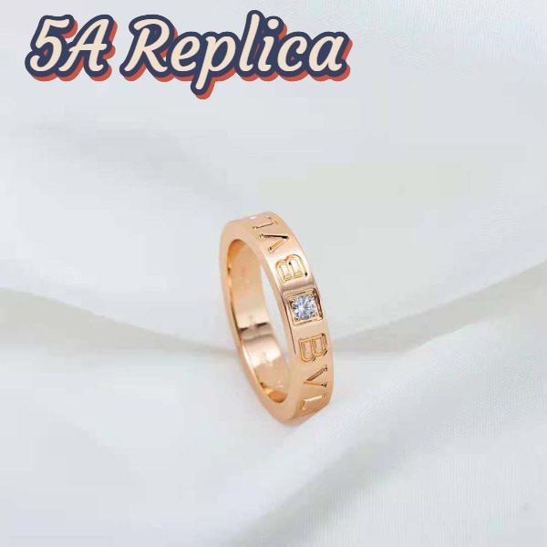 Replica Bvlgari Women Bvlgari Bvlgari Ring 18 KT Rose Gold Ring with Diamond 4