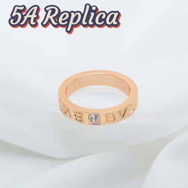 Replica Bvlgari Women Bvlgari Bvlgari Ring 18 KT Rose Gold Ring with Diamond 8