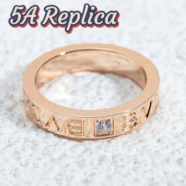 Replica Bvlgari Women Bvlgari Bvlgari Ring 18 KT Rose Gold Ring with Diamond 9