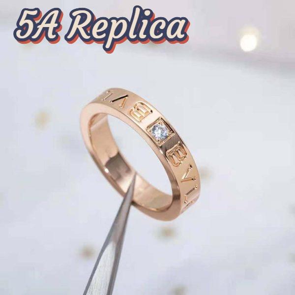 Replica Bvlgari Women Bvlgari Bvlgari Ring 18 KT Rose Gold Ring with Diamond 10