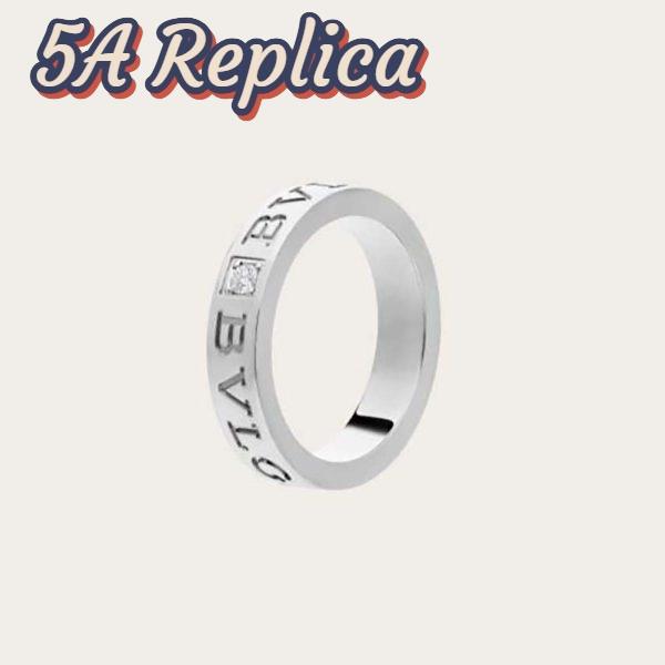 Replica Bvlgari Women Bvlgari Bvlgari Ring 18 KT White Gold Ring with Diamond