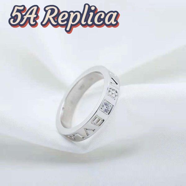 Replica Bvlgari Women Bvlgari Bvlgari Ring 18 KT White Gold Ring with Diamond 3