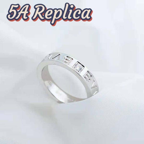 Replica Bvlgari Women Bvlgari Bvlgari Ring 18 KT White Gold Ring with Diamond 5