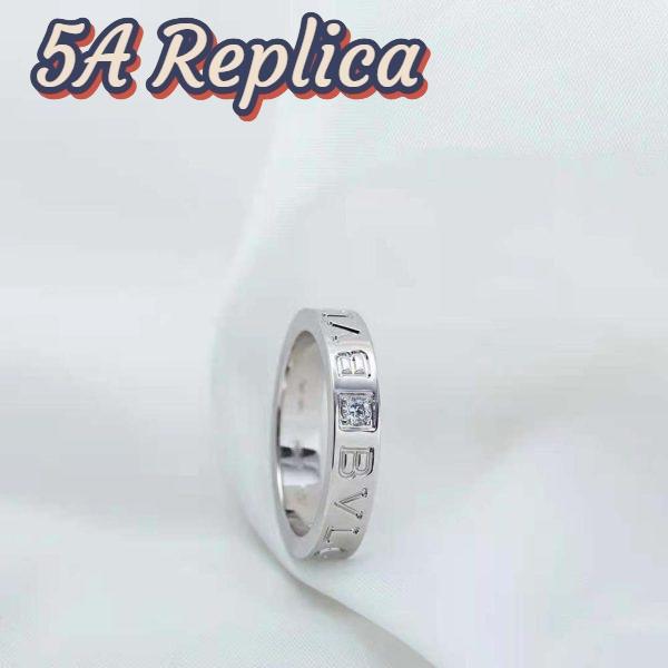 Replica Bvlgari Women Bvlgari Bvlgari Ring 18 KT White Gold Ring with Diamond 6