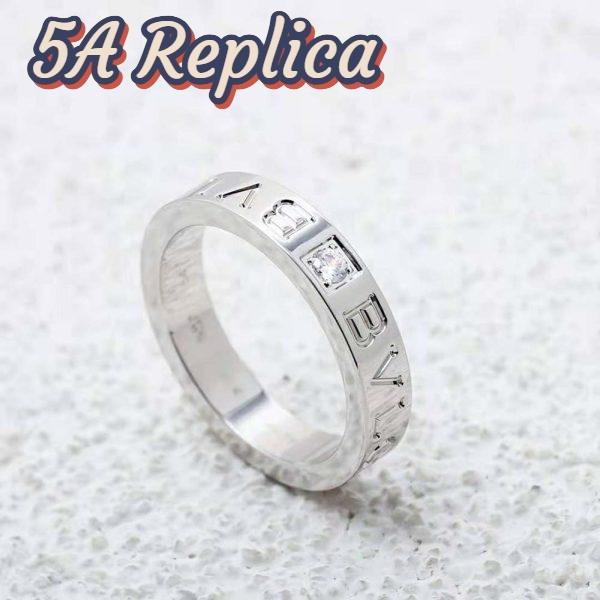 Replica Bvlgari Women Bvlgari Bvlgari Ring 18 KT White Gold Ring with Diamond 7