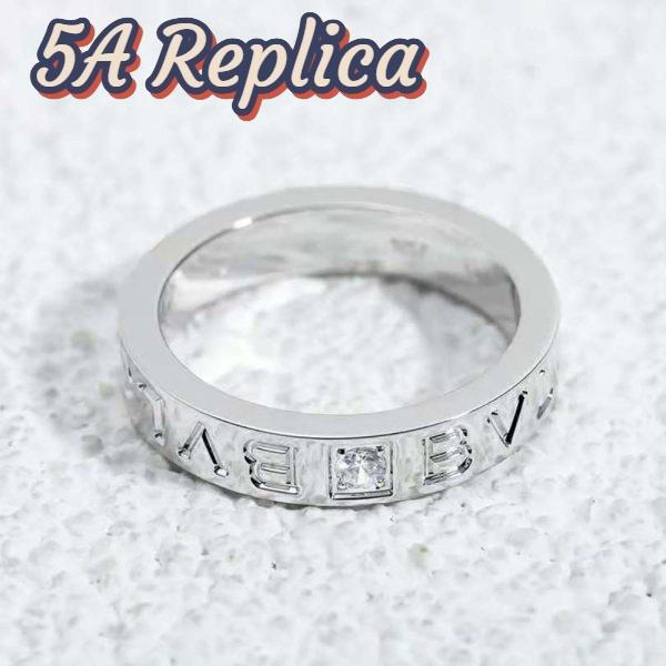 Replica Bvlgari Women Bvlgari Bvlgari Ring 18 KT White Gold Ring with Diamond 9